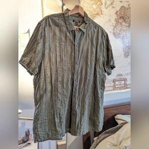 Large Olive Green Button down Shirt